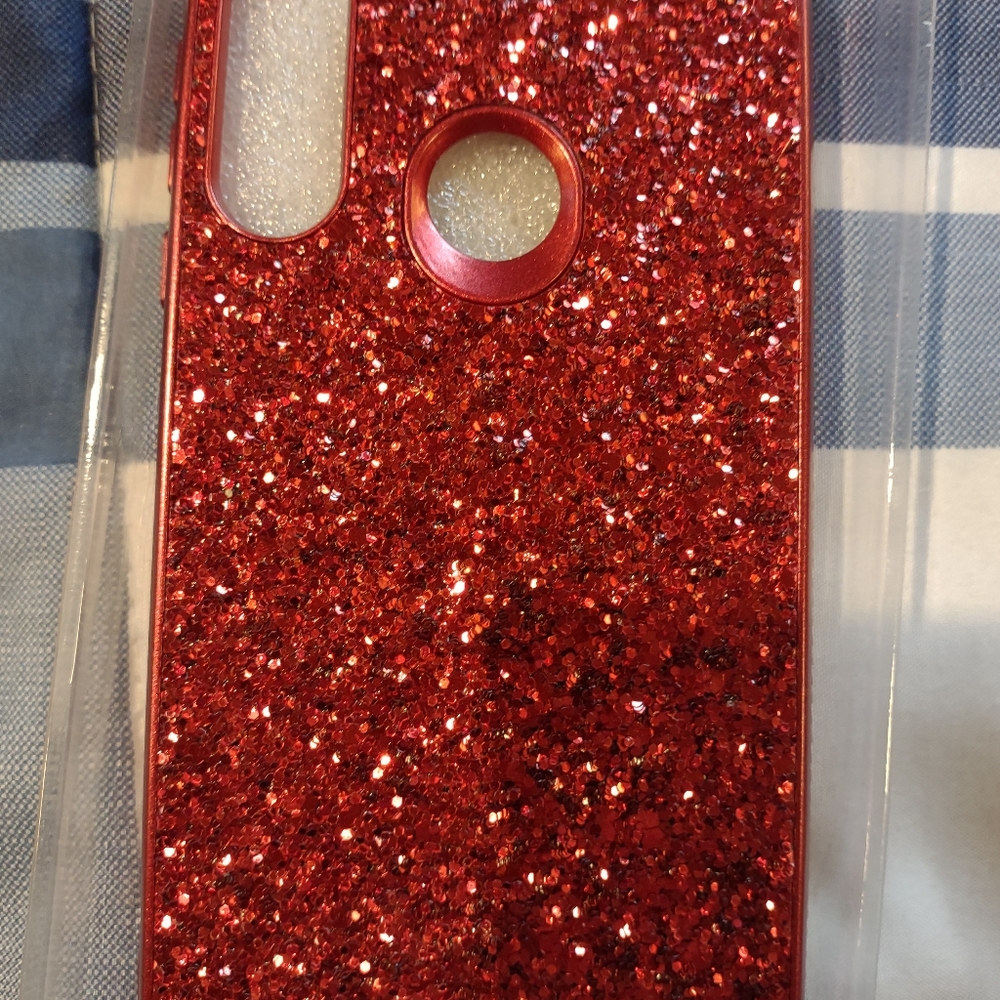 New in box Red glitter phone case